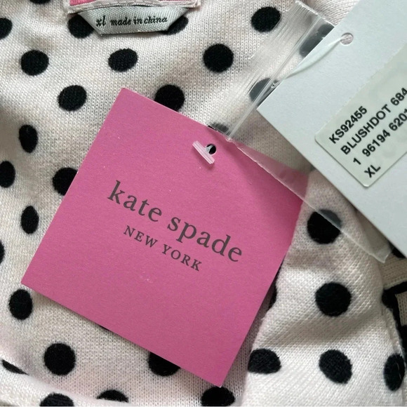 Kate Spade New York Dot Print Notch Collar Neck Long Sleeve Pajama Set - Picture 6 of 7